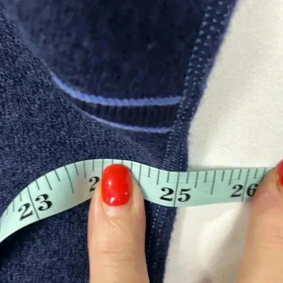 Modern Soul Womens Cardigan Blue L Open Front Long Lines 96% Wool Knit EUC Flaws - Picture 11 of 12